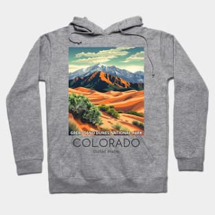 A Vintage Travel Illustration of the Great Sand Dunes National Park - Colorado - US Hoodie